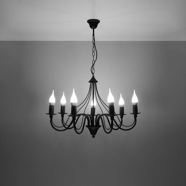 Lustre 7 Bougies Moderne noir