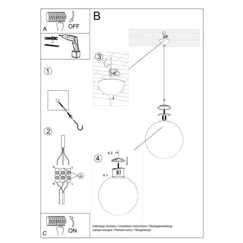 Lampe Pendante Sphère 30 chrome