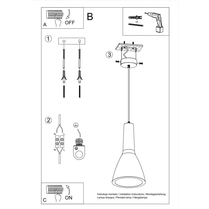 Lampe suspendue Empoli en Béton