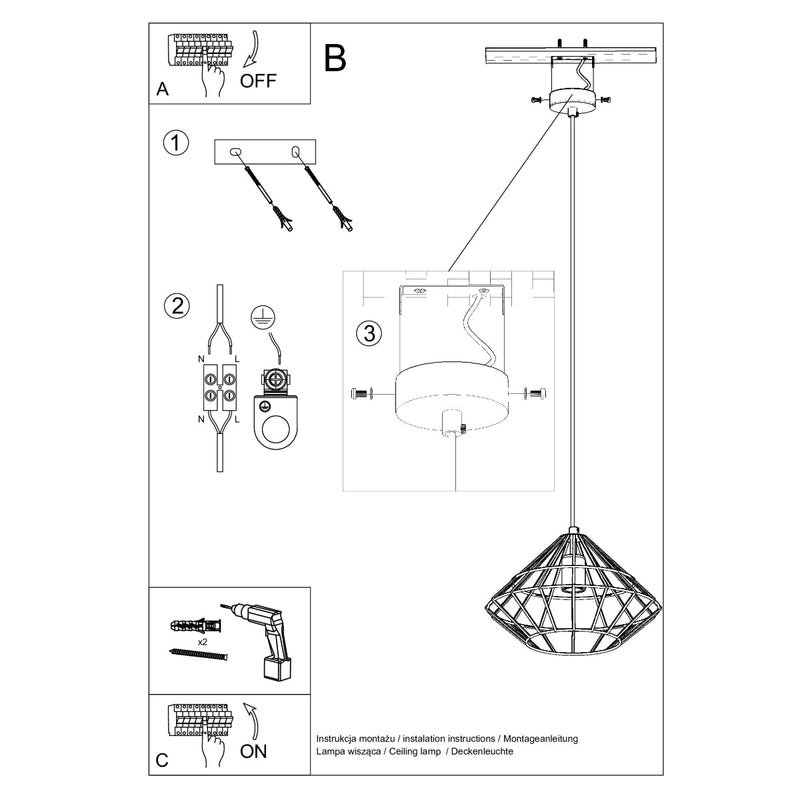 Lampe pendante Umberto noir