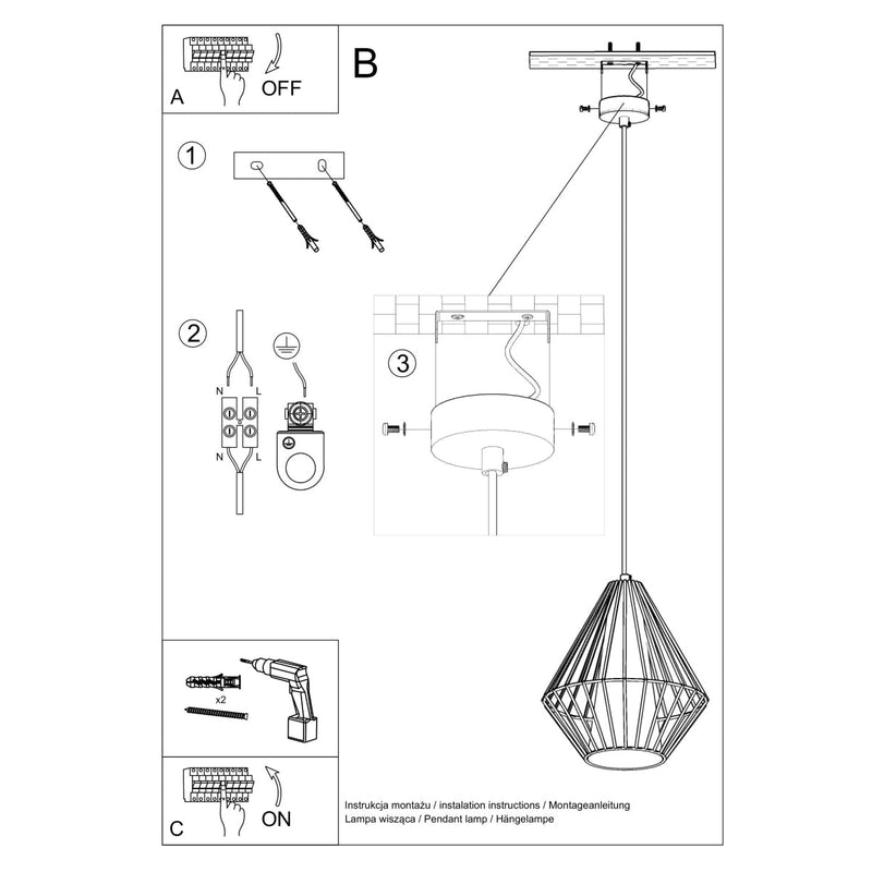 Lampe suspendue Demi blanc