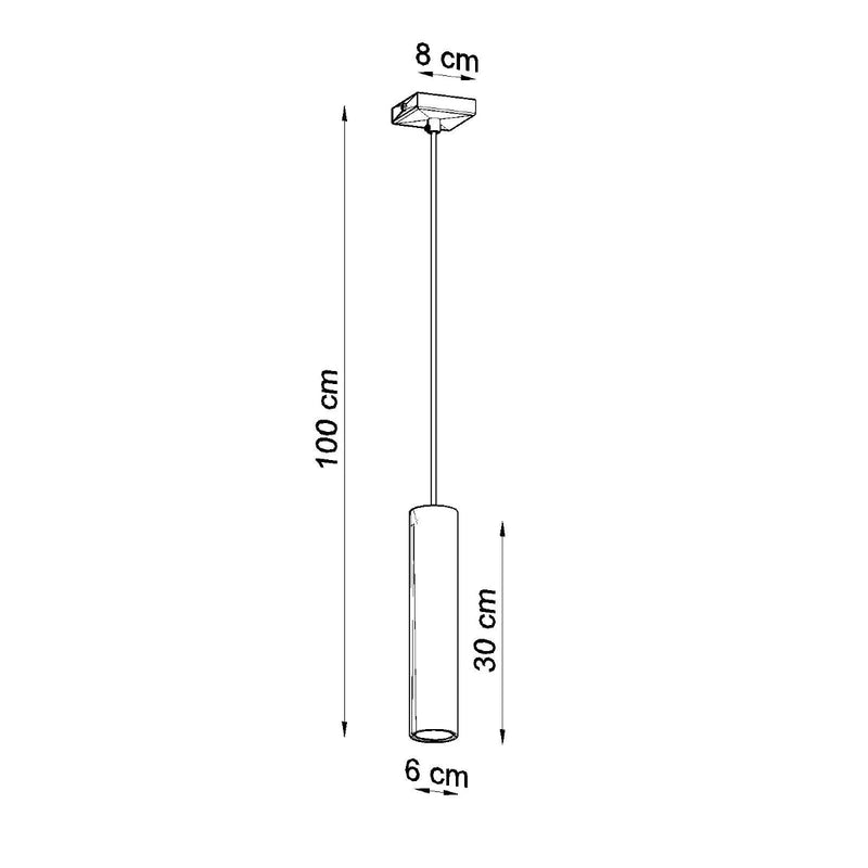 Lampe Suspendue Long Cylindre blanc