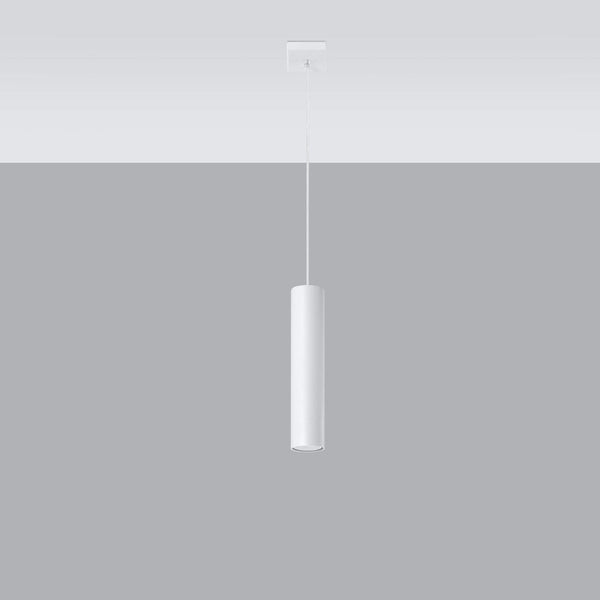 Lampe Suspendue Long Cylindre blanc