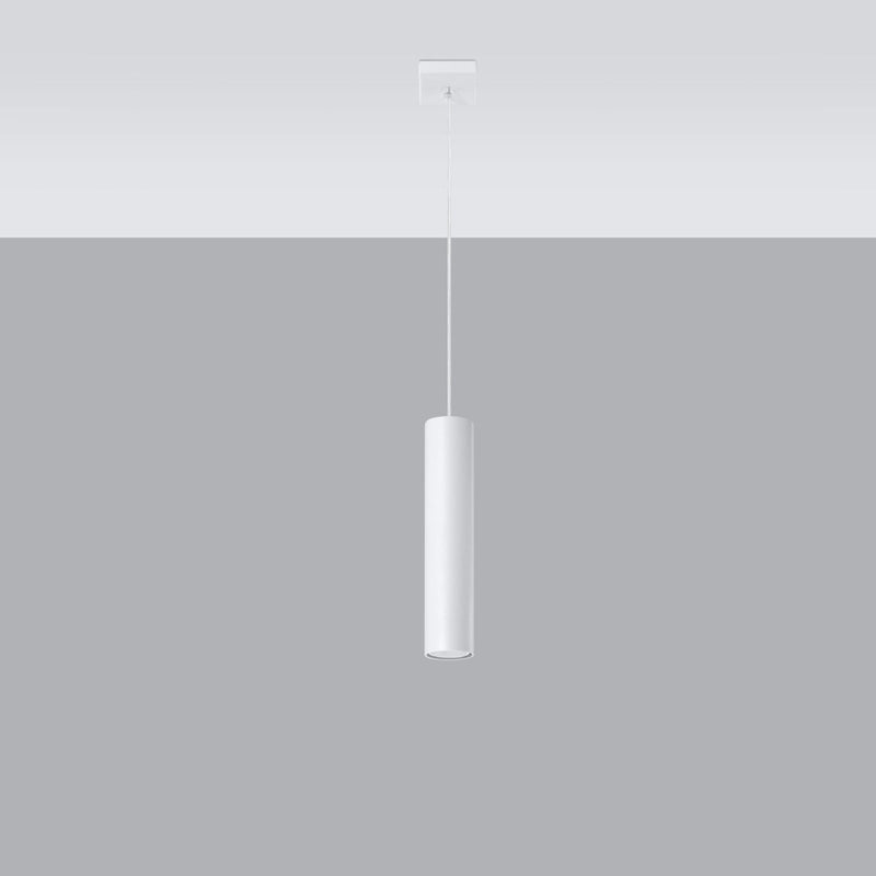 Lampe Suspendue Long Cylindre blanc