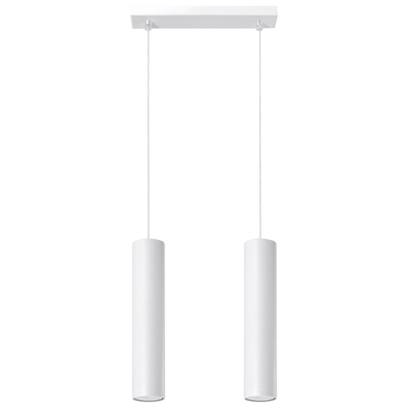 Lampe Suspendue Long Cylindre 2 blanc