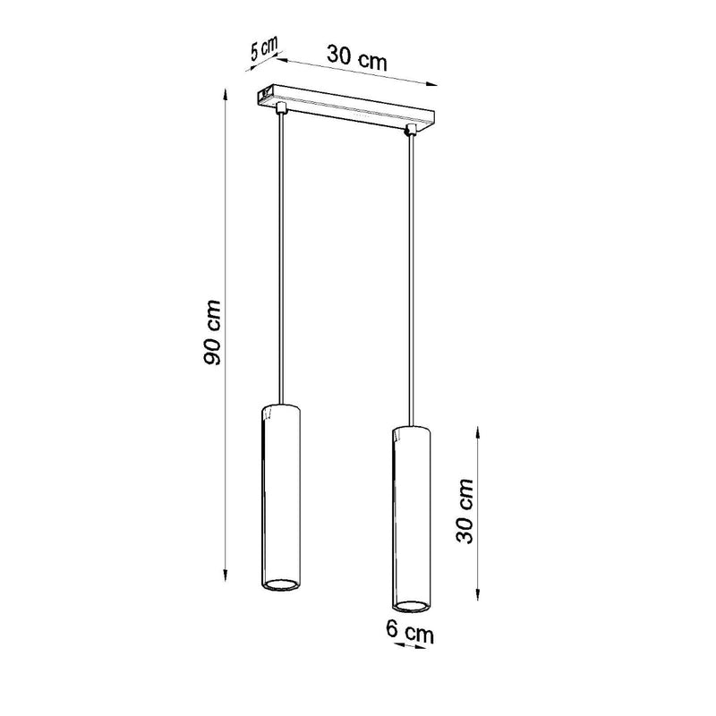Lampe Suspendue Long Cylindre 2 blanc