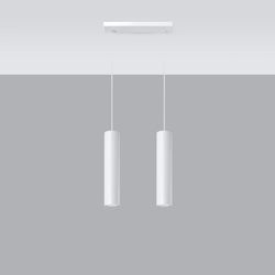 Lampe Suspendue Long Cylindre 2 blanc