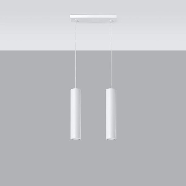 Lampe Suspendue Long Cylindre 2 blanc