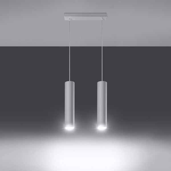 Lampe Suspendue Long Cylindre 2 blanc