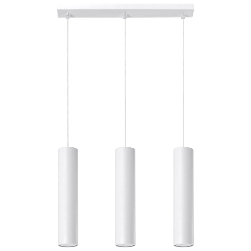 Lampe Suspendue Long Cylindre 3 blanc
