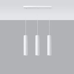 Lampe Suspendue Long Cylindre 3 blanc