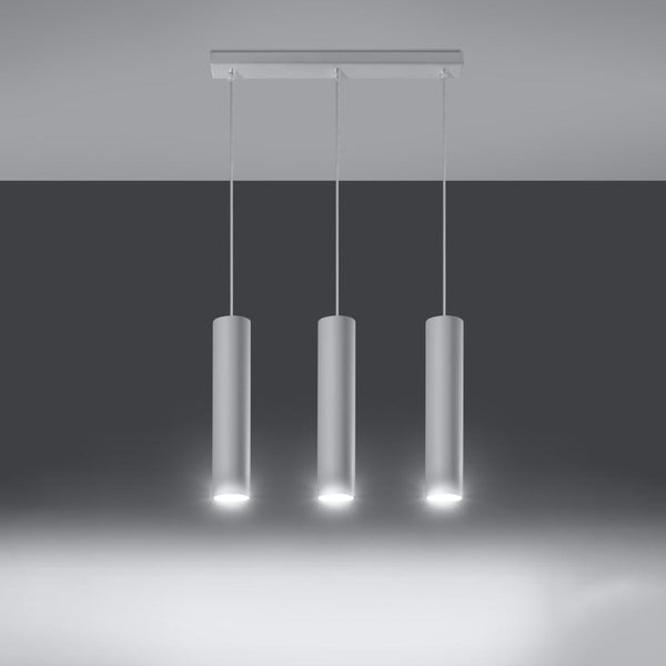 Lampe Suspendue Long Cylindre 3 blanc