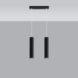 Lampe Suspendue Long Cylindre 2 noir