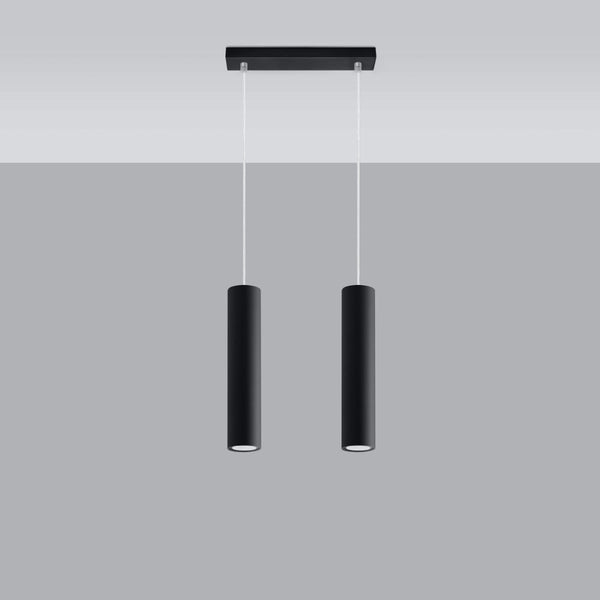 Lampe Suspendue Long Cylindre 2 noir