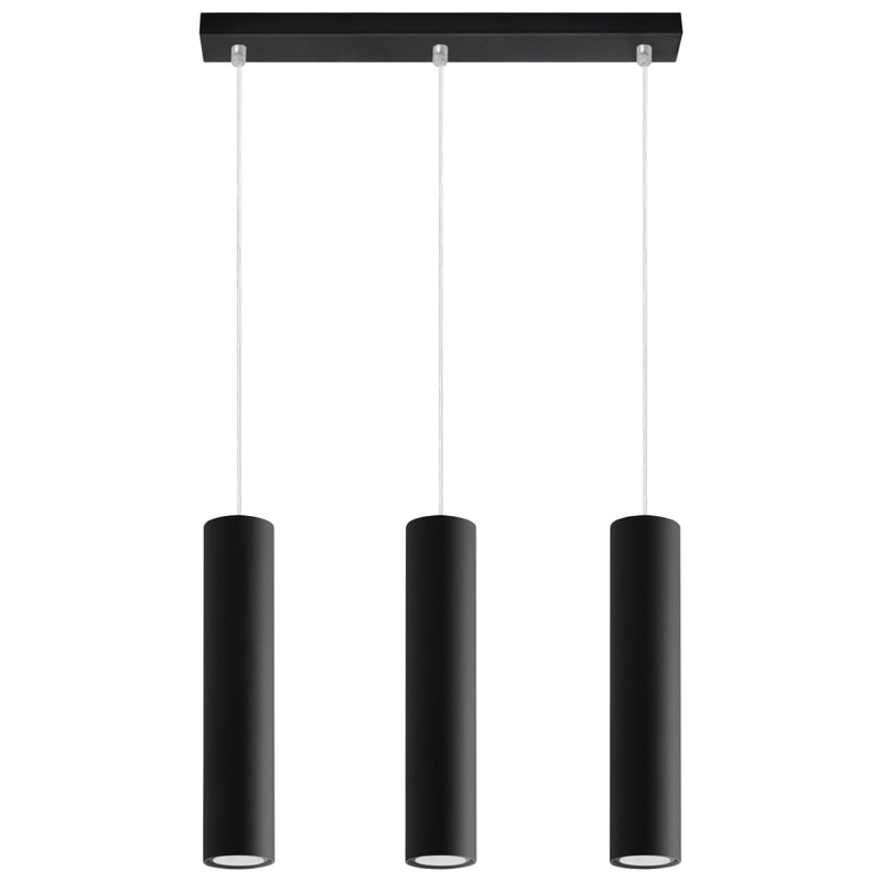 Lampe Suspendue Long Cylindre 3 noir