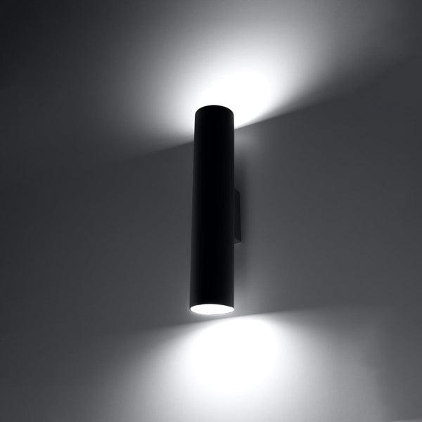 Applique Long Cylindre noir