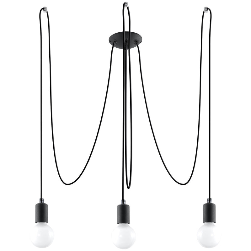 Lustre Câble Minimaliste 3 noir