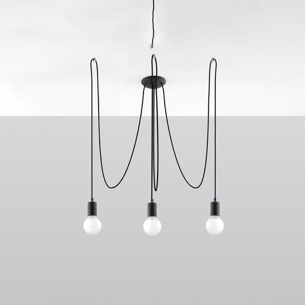 Lustre Câble Minimaliste 3 noir
