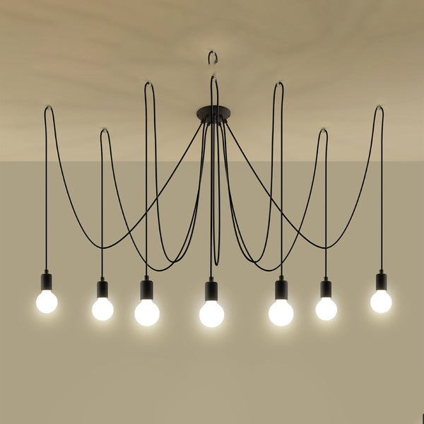 Lustre Câble Minimaliste 7 noir
