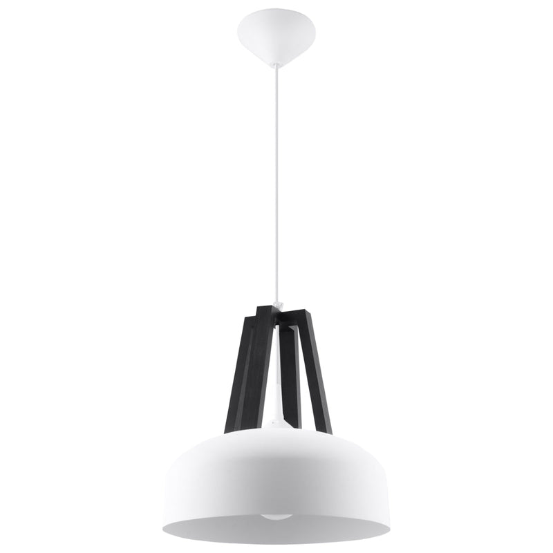 Lampe pendante Dôme blanc/noir
