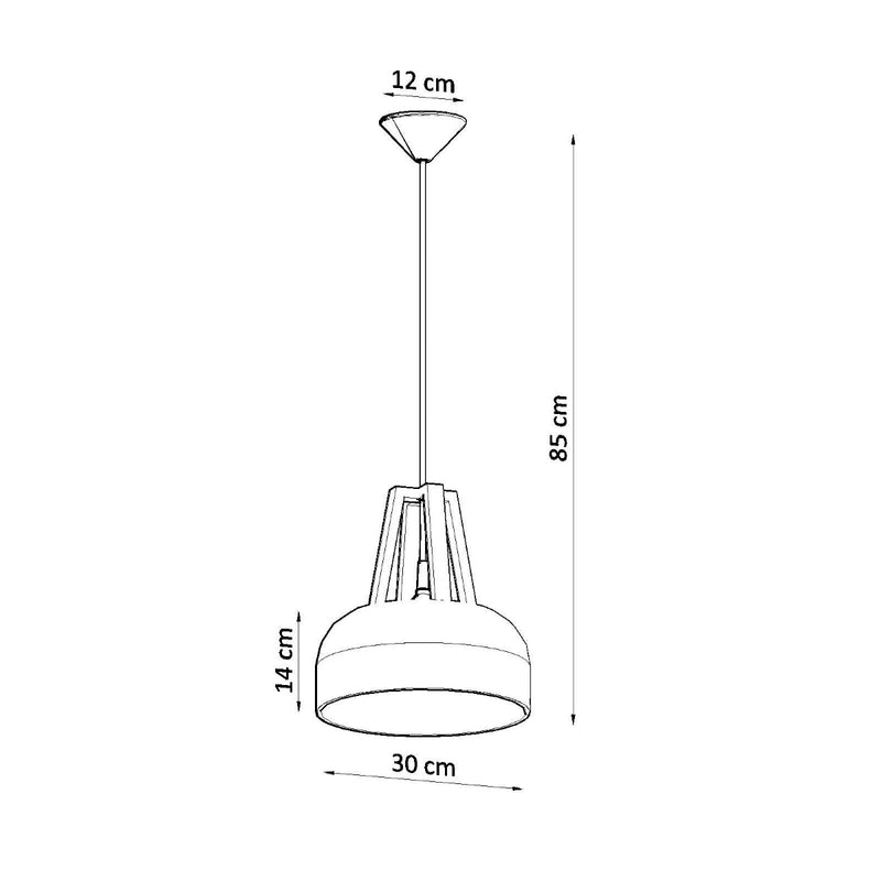 Lampe pendante Dôme blanc/noir