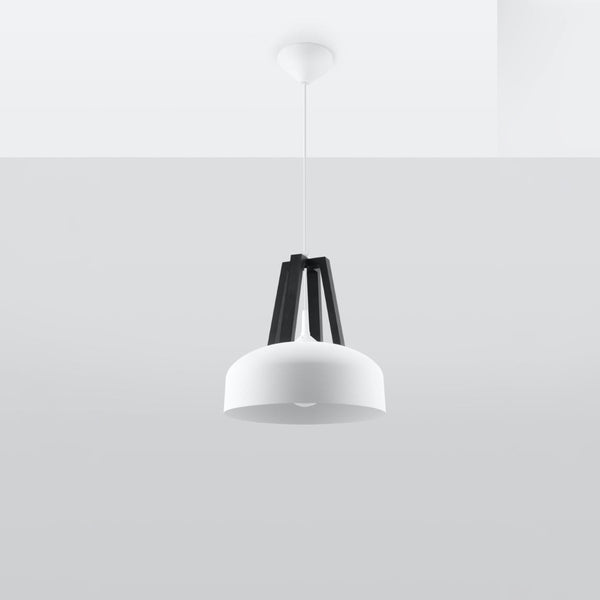 Lampe pendante Dôme blanc/noir
