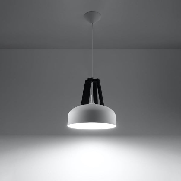 Lampe pendante Dôme blanc/noir