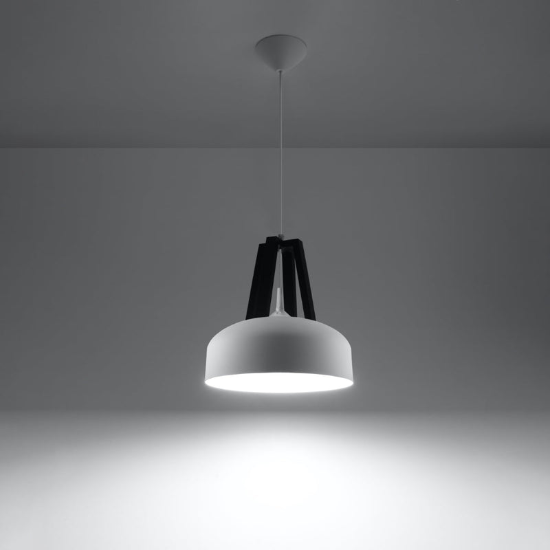Lampe pendante Dôme blanc/noir