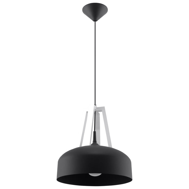Lampe pendante Dôme noir/blanc