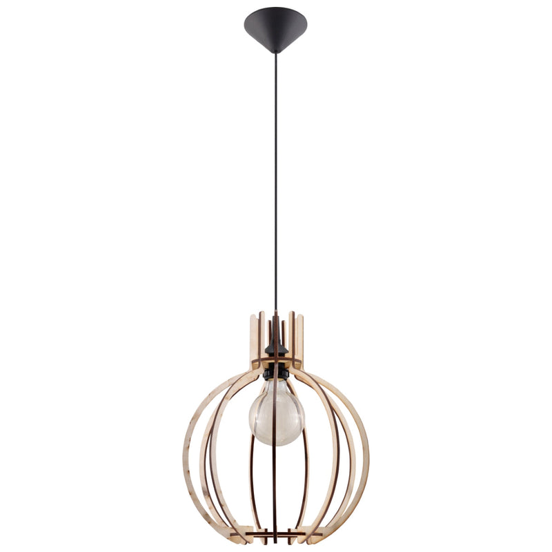 Lampe pendante Arancia en bois naturel