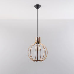 Lampe pendante Arancia en bois naturel