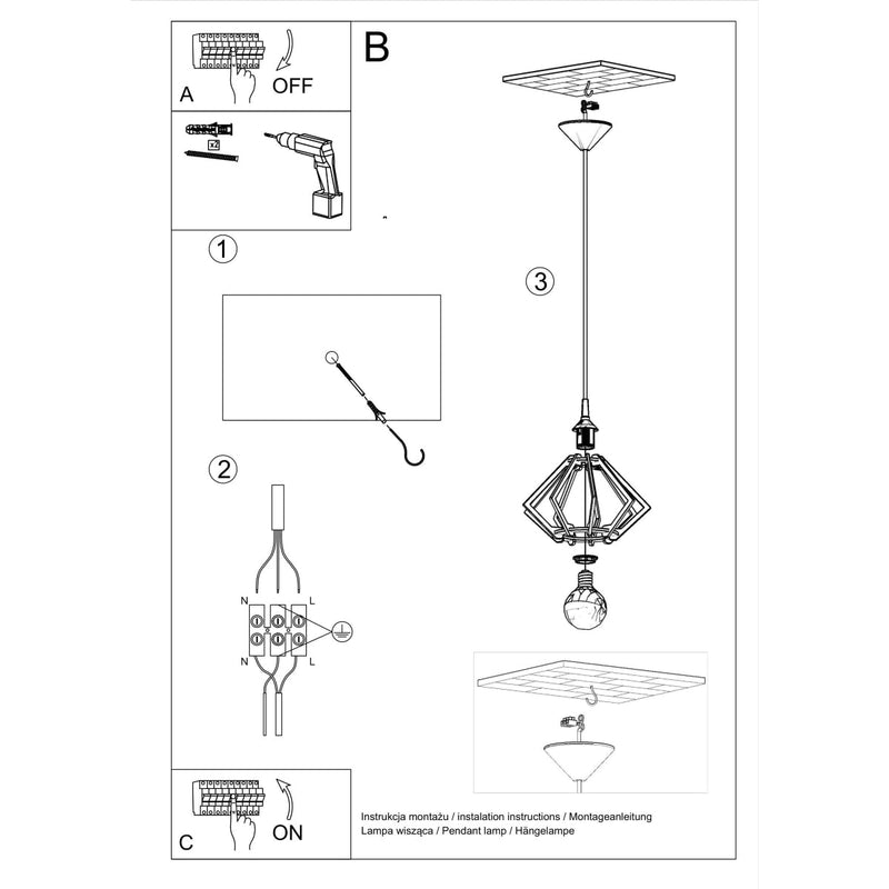 Lampe suspendue Pompelmo en bois naturel