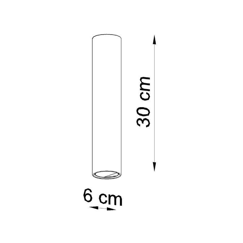 Plafonnier Tube 30 noir