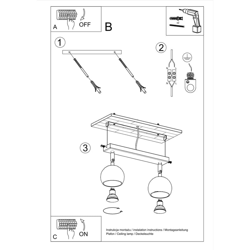 Plafonnier Oculaire LED 2 noir