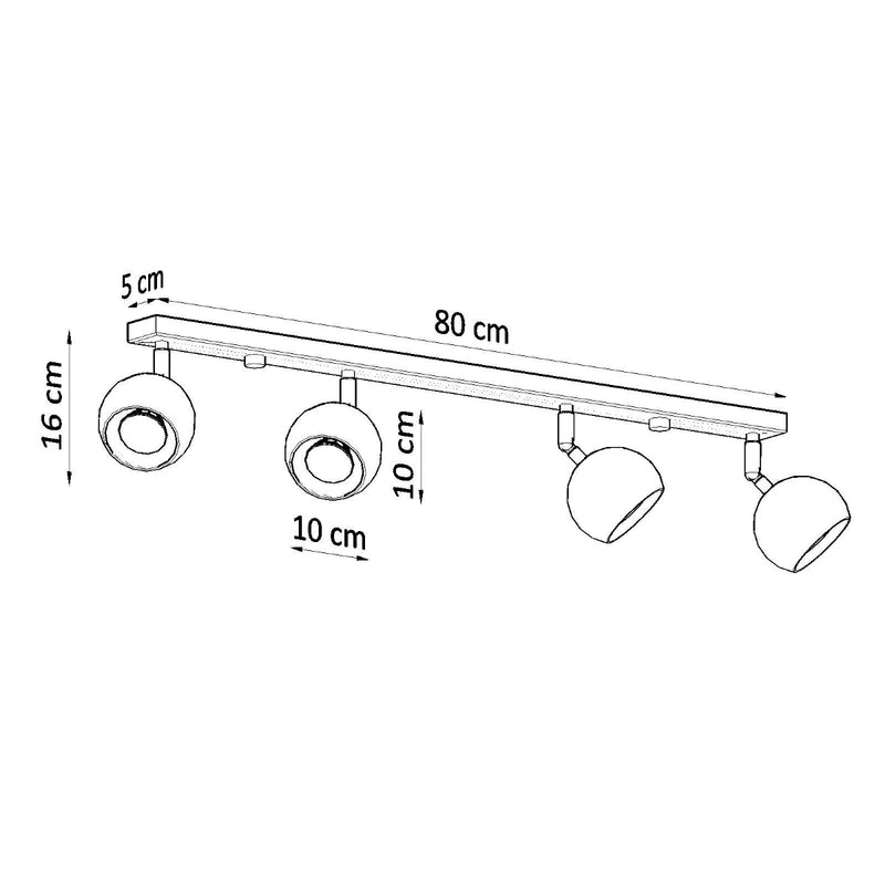 Plafonnier Oculaire LED 4L noir