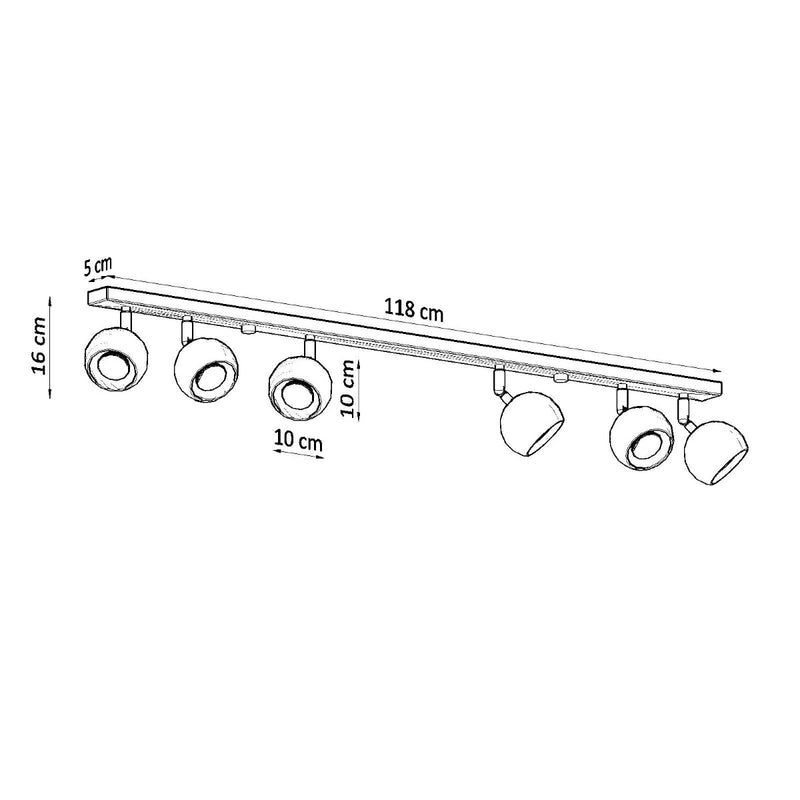 Plafonnier Oculaire LED 6L noir