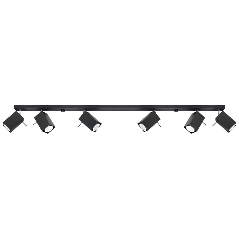 Plafonnier Directionnelle Carré 6L noir