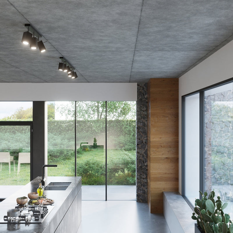 Plafonnier Directionnelle Carré 6L noir