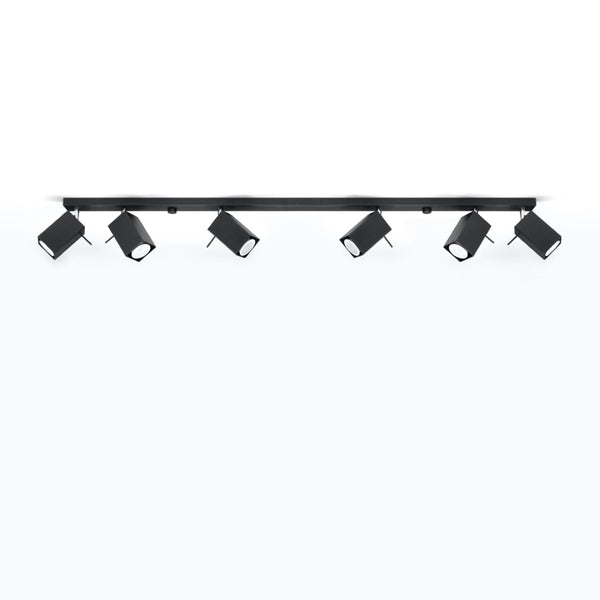 Plafonnier Directionnelle Carré 6L noir