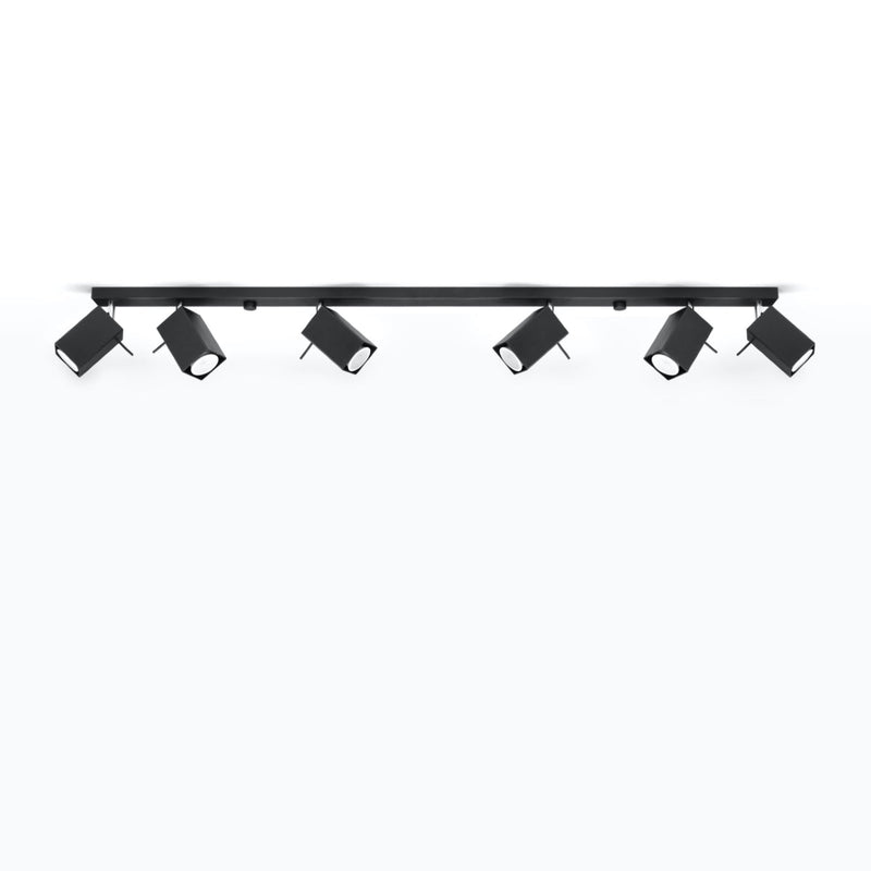 Plafonnier Directionnelle Carré 6L noir