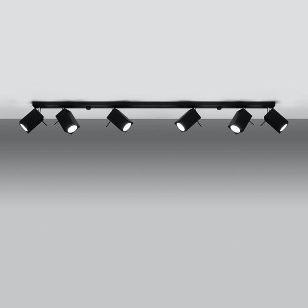 Plafonnier Directionnelle Carré 6L noir