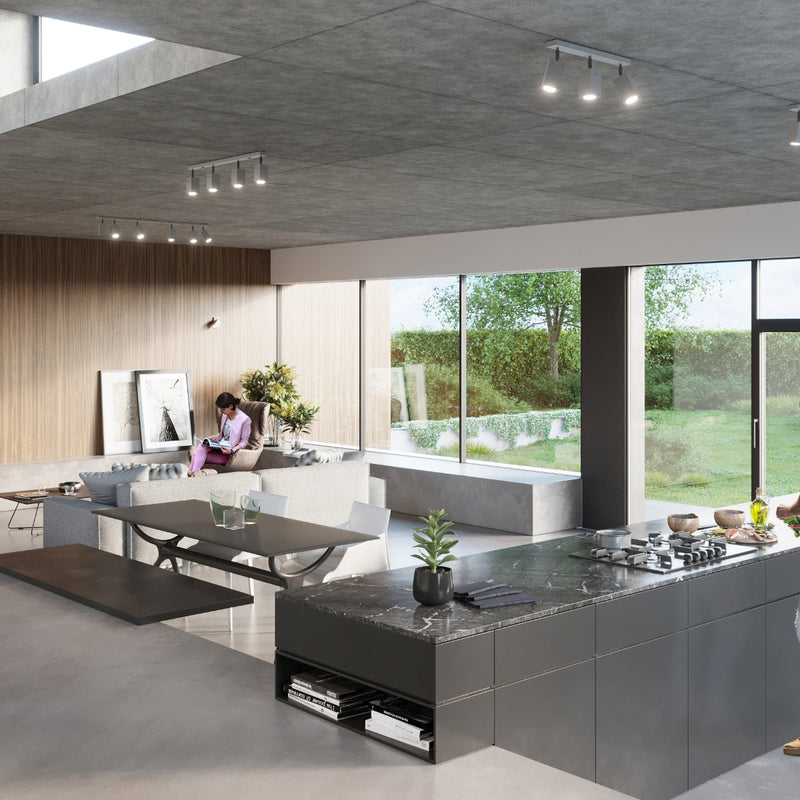 [EXP] Plafonnier Directionnelle Carré 4L gris