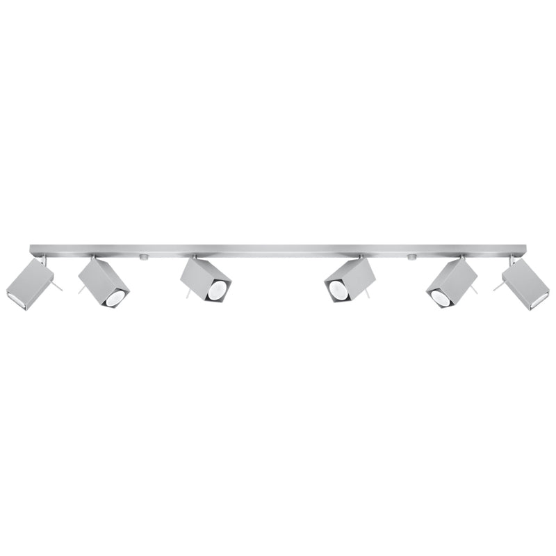 Plafonnier Directionnelle Carré 6L gris