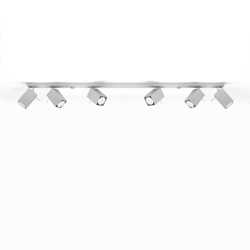 Plafonnier Directionnelle Carré 6L gris