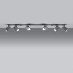 Plafonnier Directionnelle Carré 6L gris