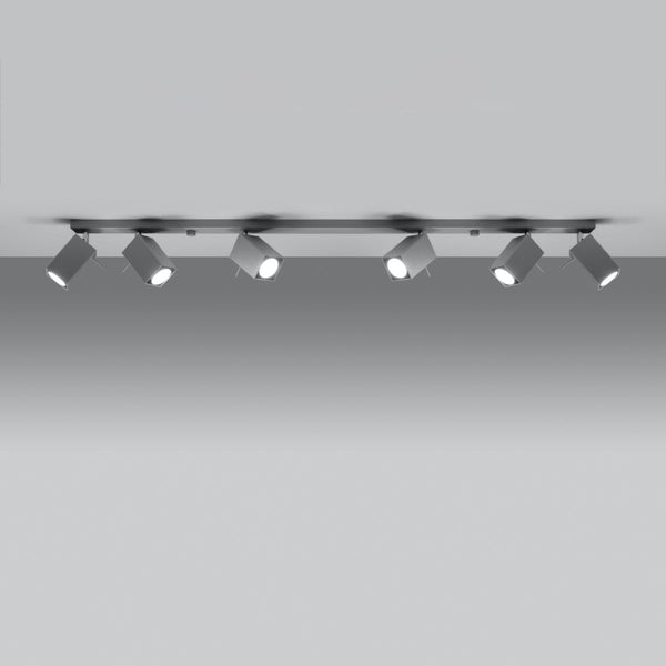 Plafonnier Directionnelle Carré 6L gris