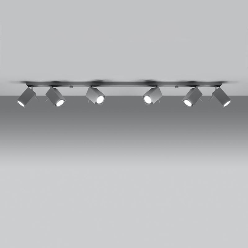 Plafonnier Directionnelle Carré 6L gris