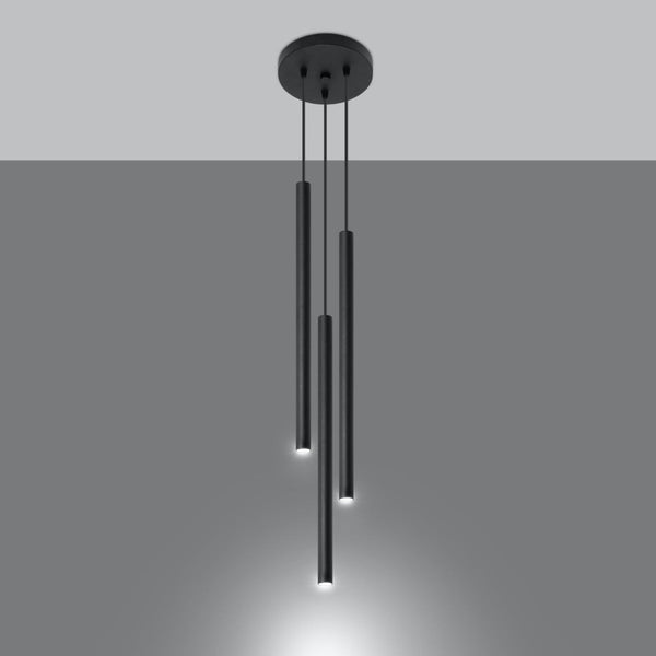 Lampe pendante Halo 3P noir
