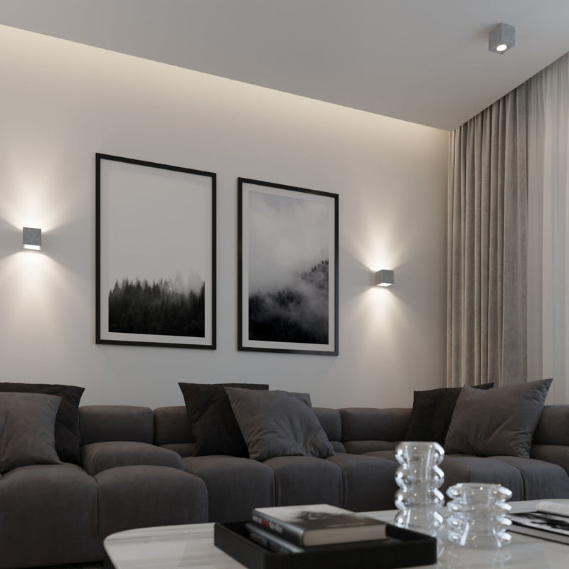 Plafonnier Cube LED en béton