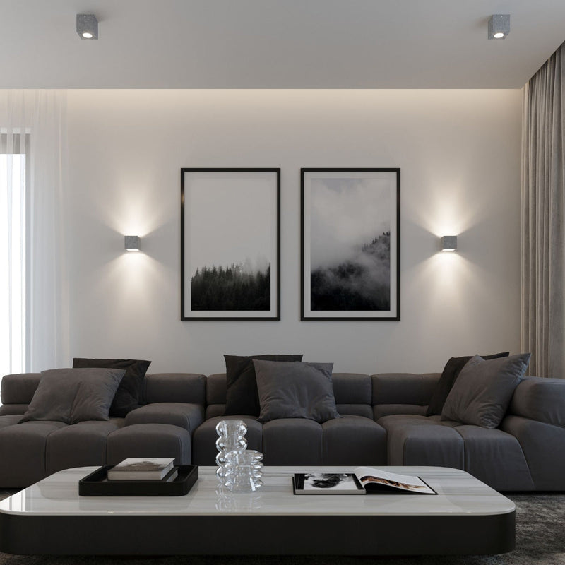 Plafonnier Cube LED en béton